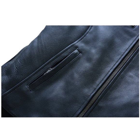 Ladies Racer Leather Jacket with Zip Out Liner - Picture 7 of 9